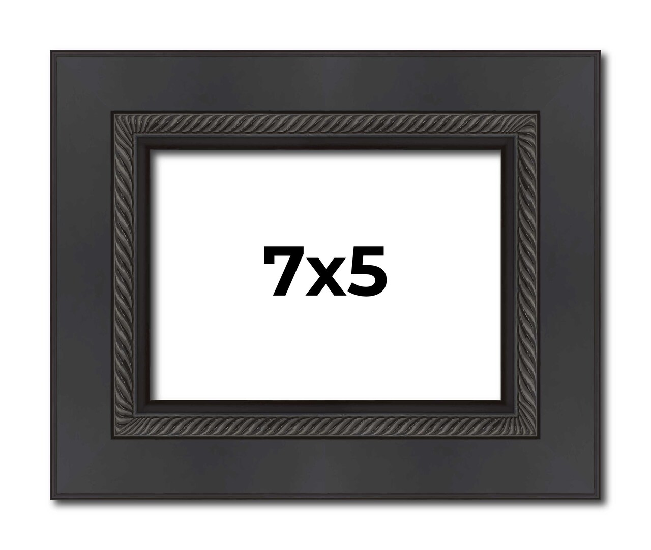 Photo Size Traditional Black Picture Frame - UV Acrylic, Foam Board Backing, Hanging Hardware